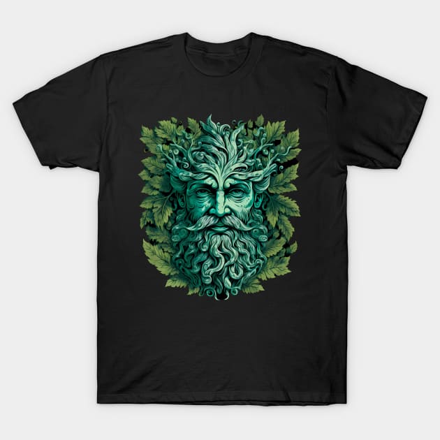 Jack Of The Wood Traditional Pagan Celtic Greenman T-Shirt by ShirtFace